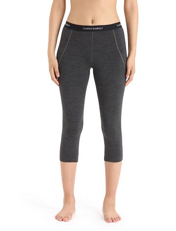 Icebreaker BodyfitZone™ Merino 260 Zone 3/4 Thermal Leggings Női Base Layers Fekete | HU 1868LISH